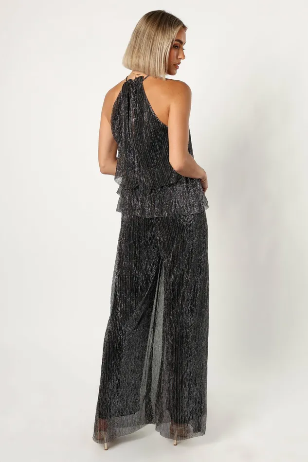 Petal and Pup Elly Halter Jumpsuit Black Women Jumpsuits and Rompers