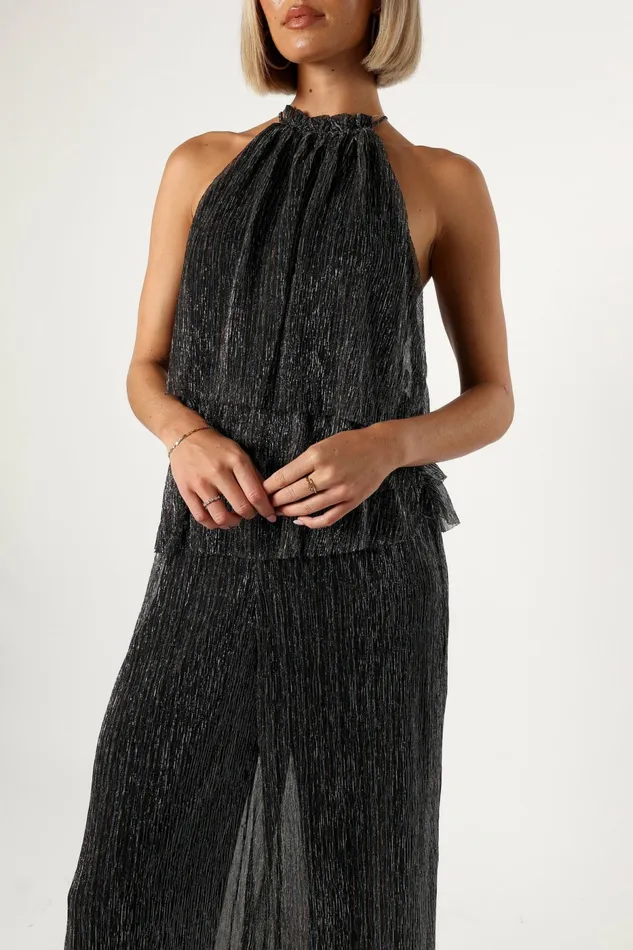 Petal and Pup Elly Halter Jumpsuit Black Women Jumpsuits and Rompers