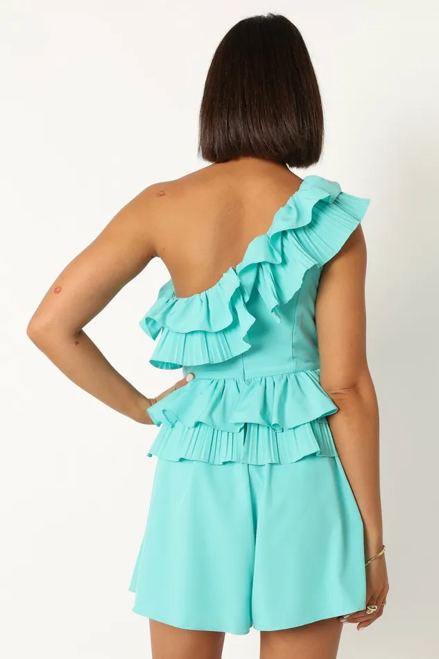 Petal and Pup Jumpsuits and Rompers Women Rosewood One Shoulder Romper Blue