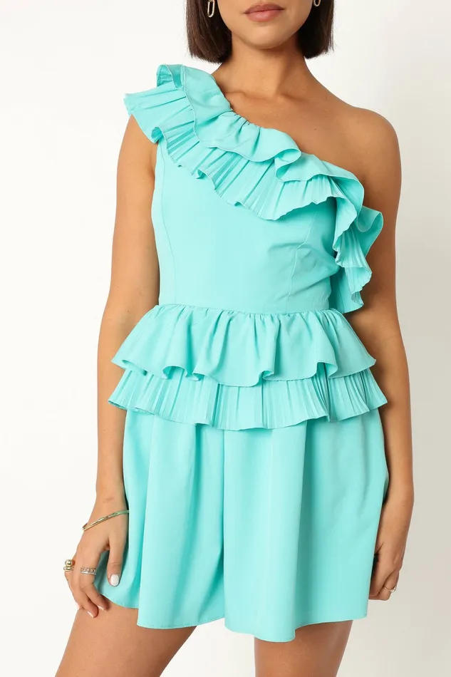 Petal and Pup Jumpsuits and Rompers Women Rosewood One Shoulder Romper Blue