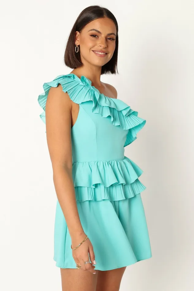 Petal and Pup Jumpsuits and Rompers Women Rosewood One Shoulder Romper Blue