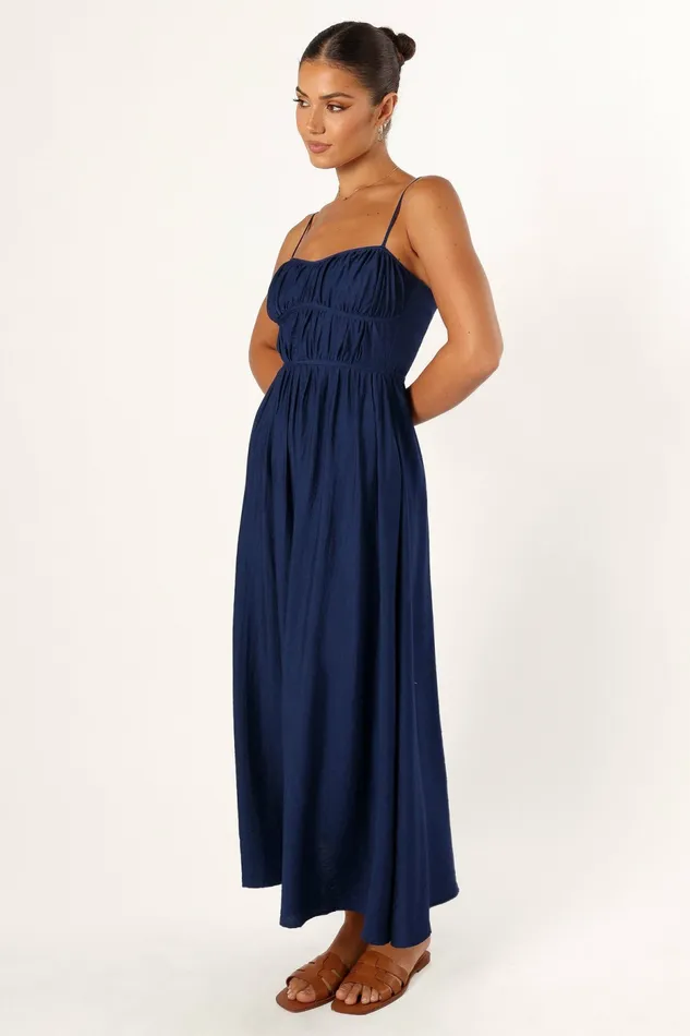 Petal and Pup Kelani Luxi Midi Dress Navy Women Fall Dresses