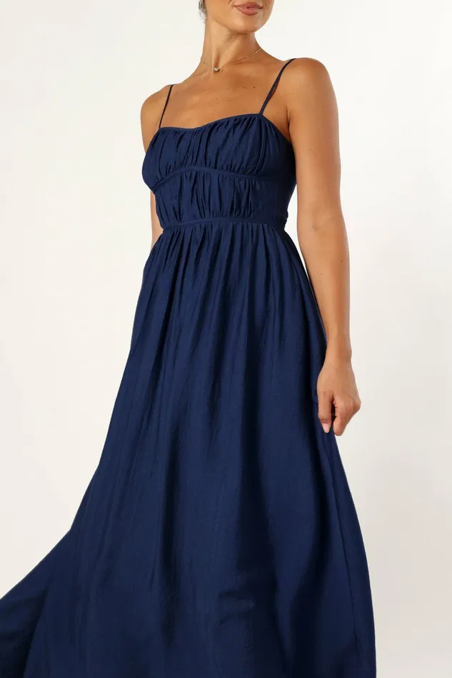 Petal and Pup Kelani Luxi Midi Dress Navy Women Fall Dresses