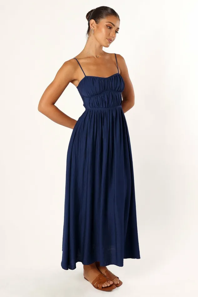 Petal and Pup Kelani Luxi Midi Dress Navy Women Fall Dresses