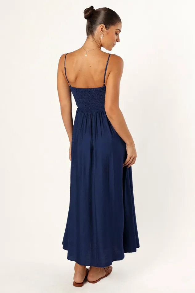 Petal and Pup Kelani Luxi Midi Dress Navy Women Fall Dresses