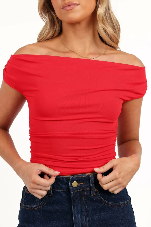 Petal and Pup Lanna Off Shoulder Top Red Women Off The Shoulder Tops