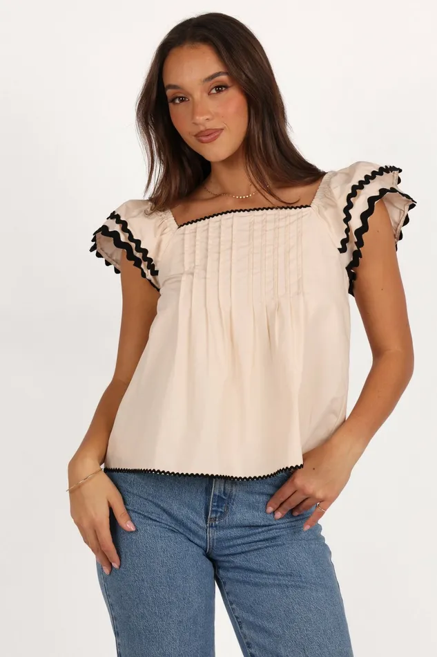 Petal and Pup Lilliana Top Ecru Women Blouses and Shirts
