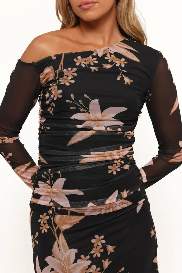 Petal and Pup Tops Women Bloise Long Sleeve Top Black Floral