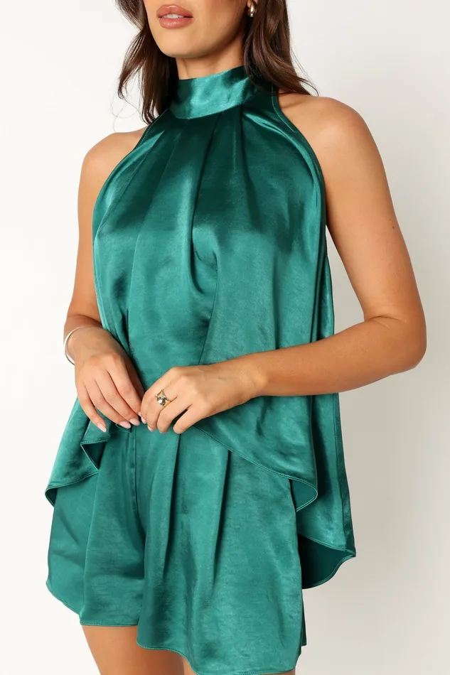 Phoebe Short Set Teal Green Women Matching Sets Petal and Pup