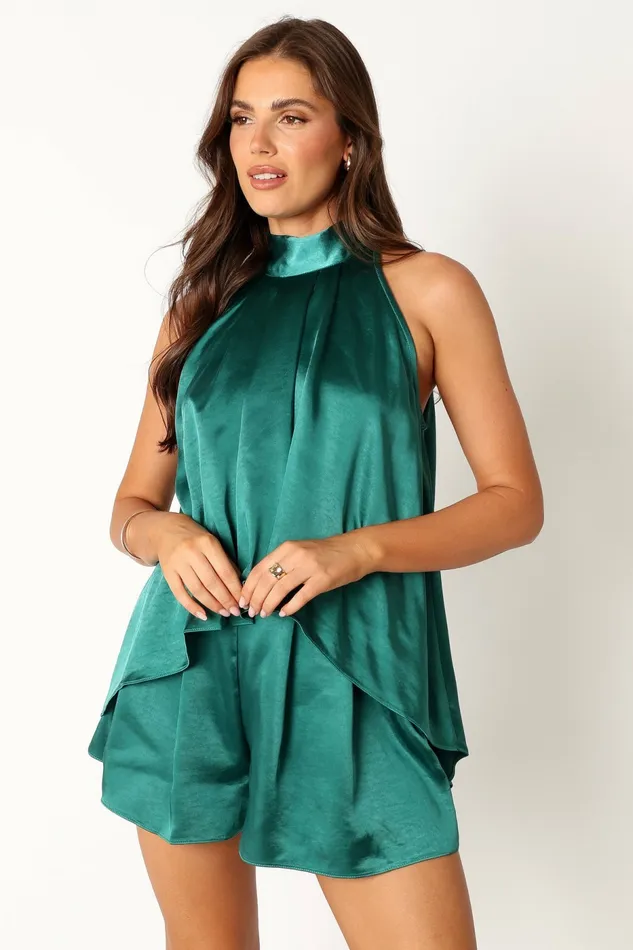 Phoebe Short Set Teal Green Women Matching Sets Petal and Pup