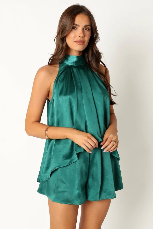 Phoebe Short Set Teal Green Women Matching Sets Petal and Pup