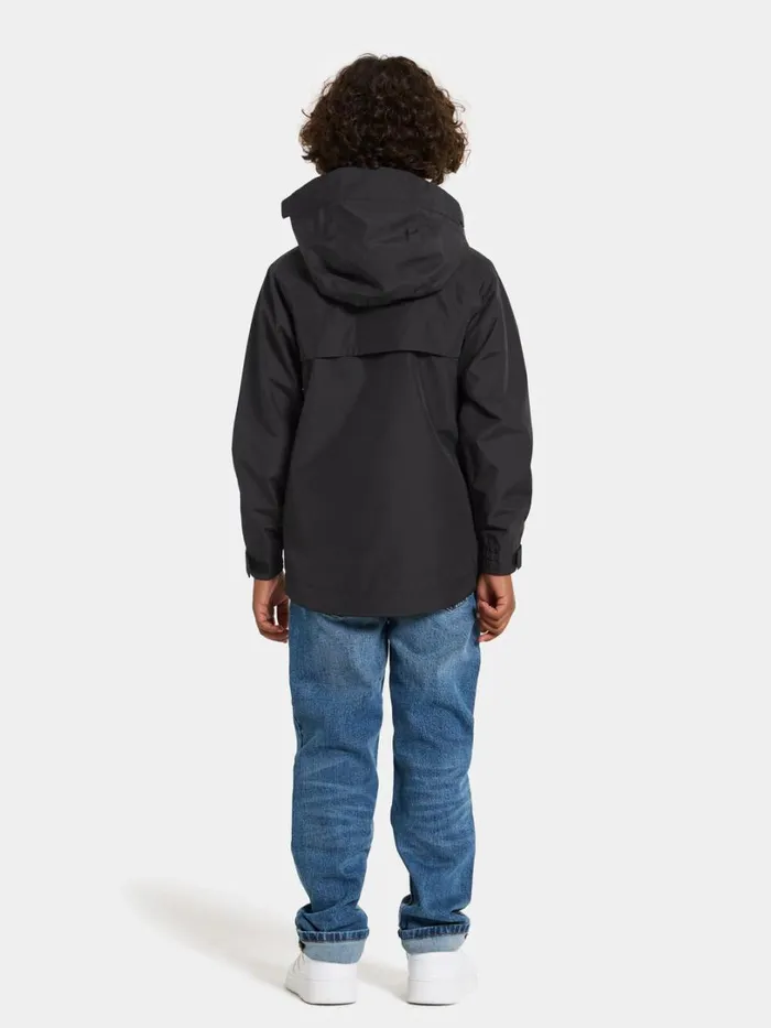 Pi Kids039 Anorak Black Kids Didriksons Waterproof Jackets