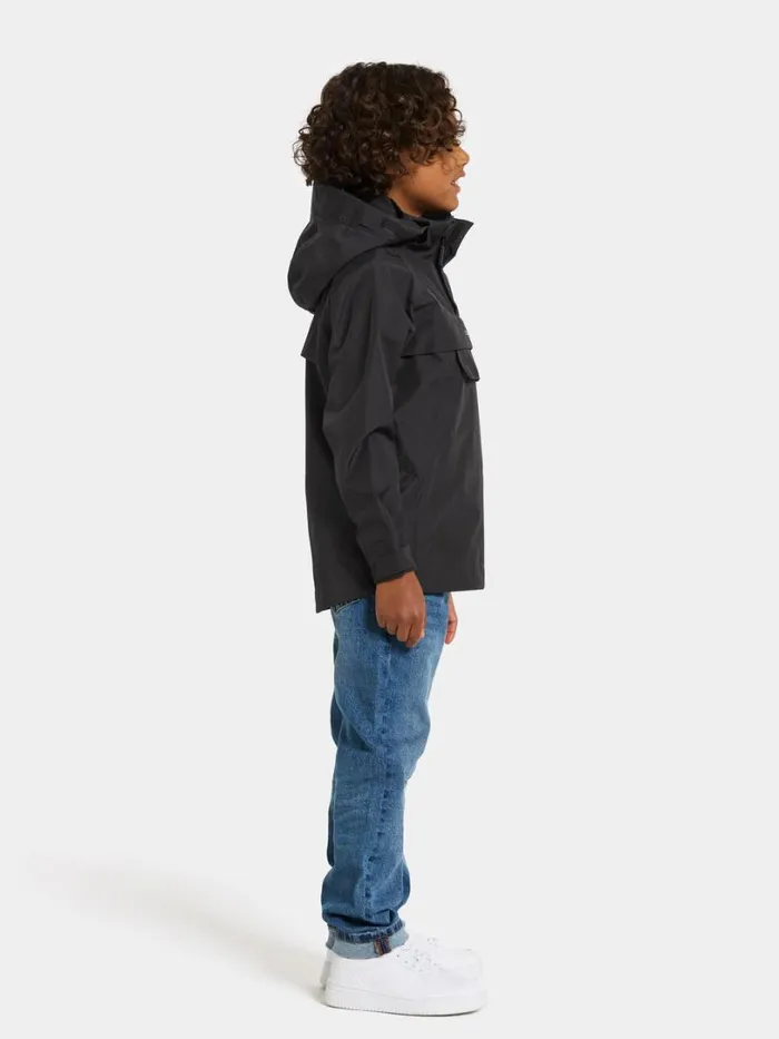 Pi Kids039 Anorak Black Kids Didriksons Waterproof Jackets