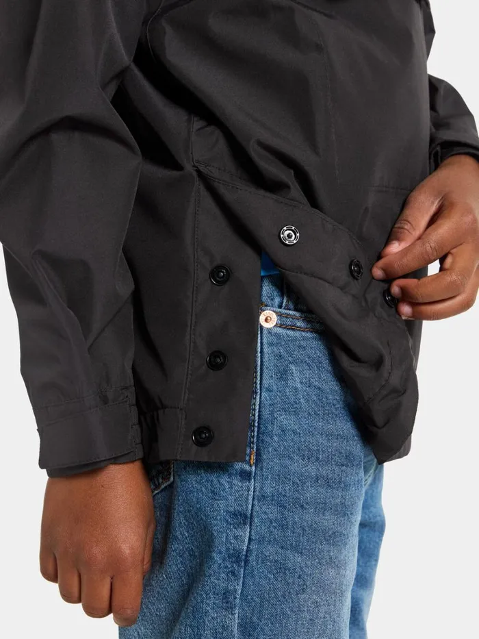 Pi Kids039 Anorak Black Kids Didriksons Waterproof Jackets