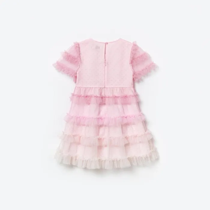 Pink Mesh Dot Mini Dress Kids Self Portrait Party Dresses Pink Mesh Dot Mini Dress Kids Self Portrait Party Dresses