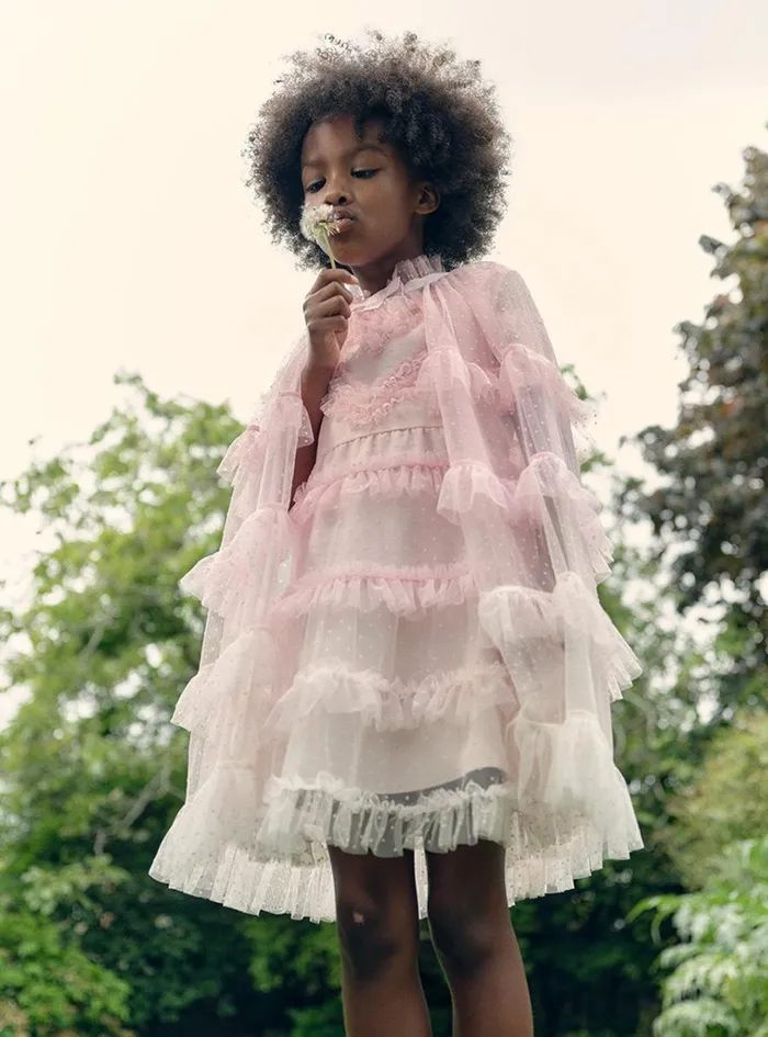Pink Mesh Dot Mini Dress Kids Self Portrait Party Dresses Pink Mesh Dot Mini Dress Kids Self Portrait Party Dresses