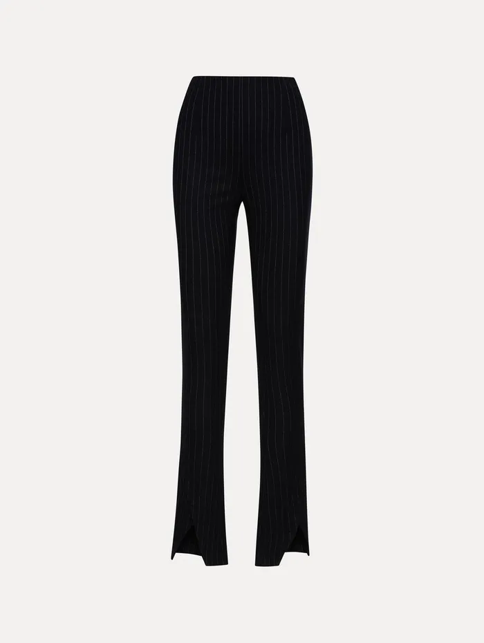Pinstriped Pant Navy and White Women Oscar De La Renta Pants and Skirts