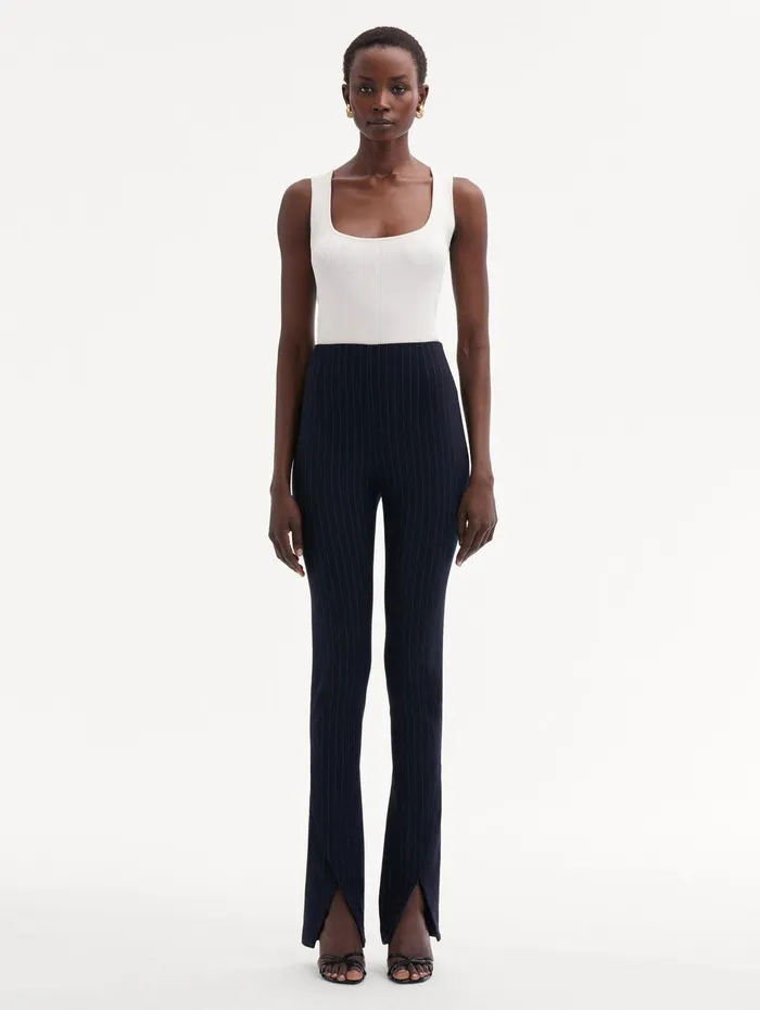 Pinstriped Pant Navy and White Women Oscar De La Renta Pants and Skirts Pinstriped Pant Navy and White Women Oscar De La Renta Pants and Skirts