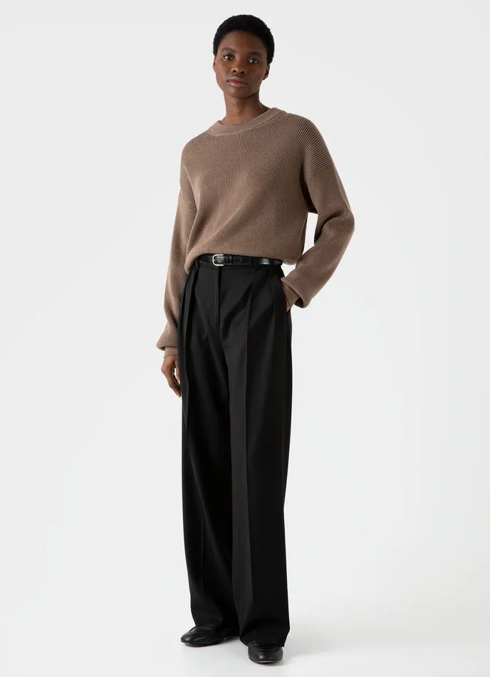 Pleated Wool Trouser Black Pants ussunspel Women