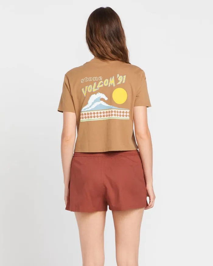 Pocket Dial Tee 8211 Vintage Brown Womens Volcom Tops