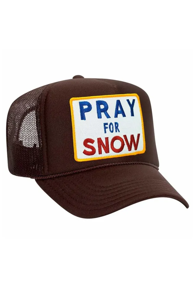 Pray For Snow Vintage Trucker Hat WomenMen Aviator Nation Trucker Hats