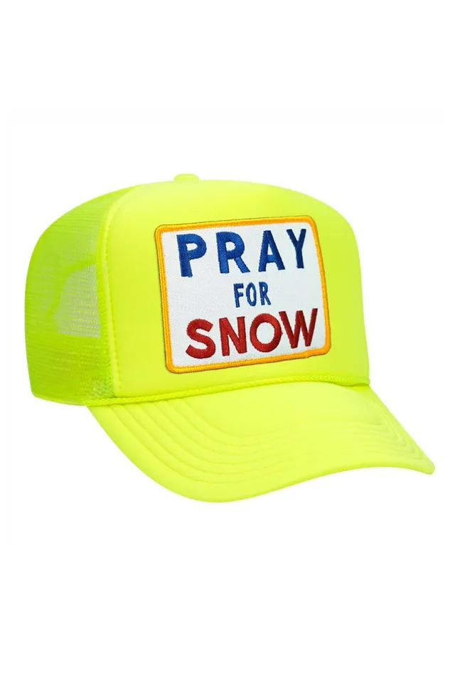 Pray For Snow Vintage Trucker Hat WomenMen Aviator Nation Trucker Hats