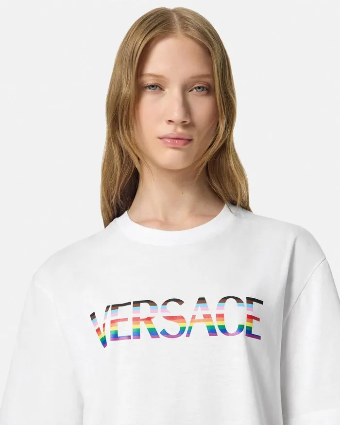 Pride Barocco Logo TShirt Whiteprint WomenMen Versace TShirts and Sweatshirts