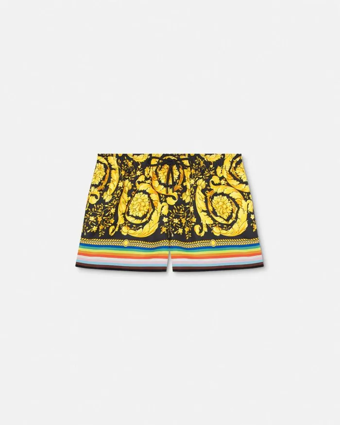 Pride Barocco Swim Shorts Blackprint Men Versace Swimwear