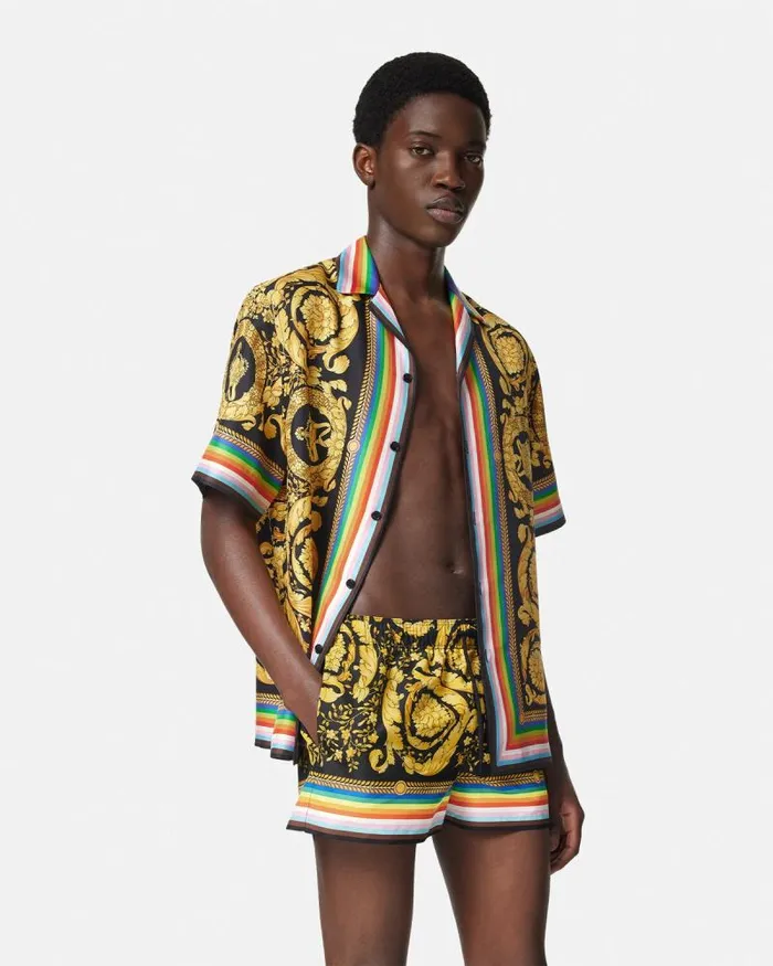 Pride Barocco Swim Shorts Blackprint Men Versace Swimwear
