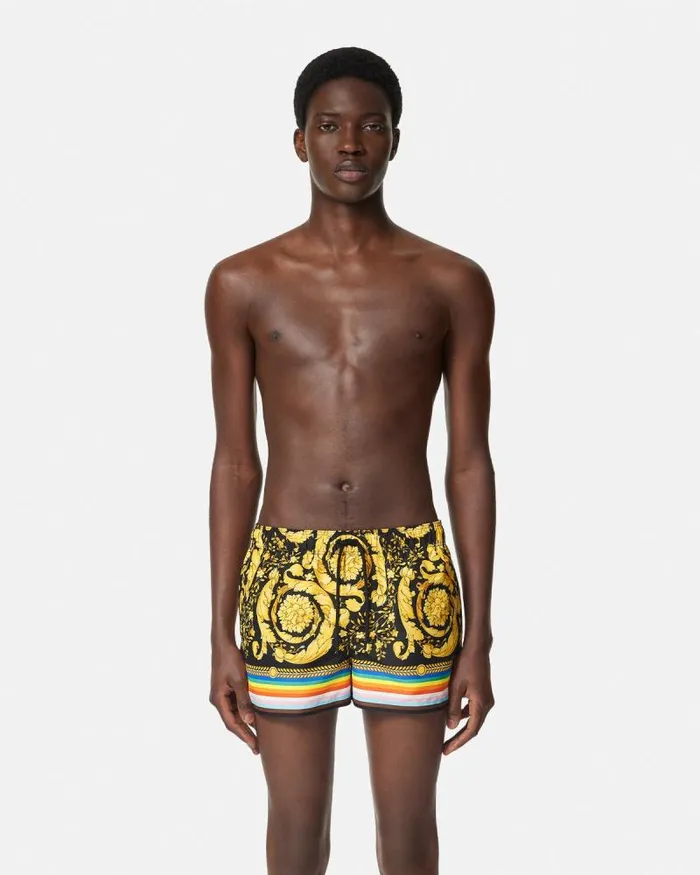 Pride Barocco Swim Shorts Blackprint Men Versace Swimwear