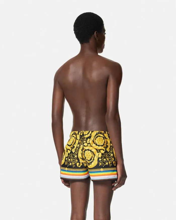 Pride Barocco Swim Shorts Blackprint Men Versace Swimwear