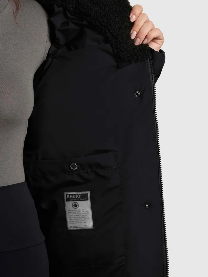 Puffer Coats Women KHUJO Mantel LAMBA Schwarz Schwarz
