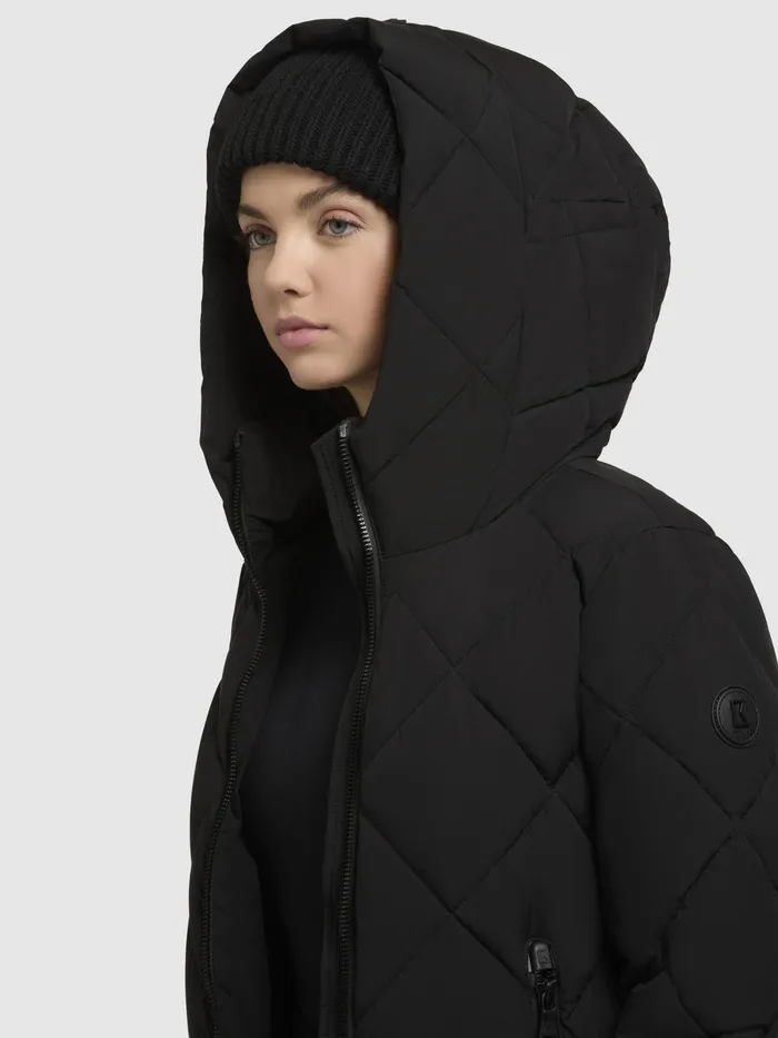 Quilted Coats Women Mantel GENTI Schwarz Schwarz KHUJO