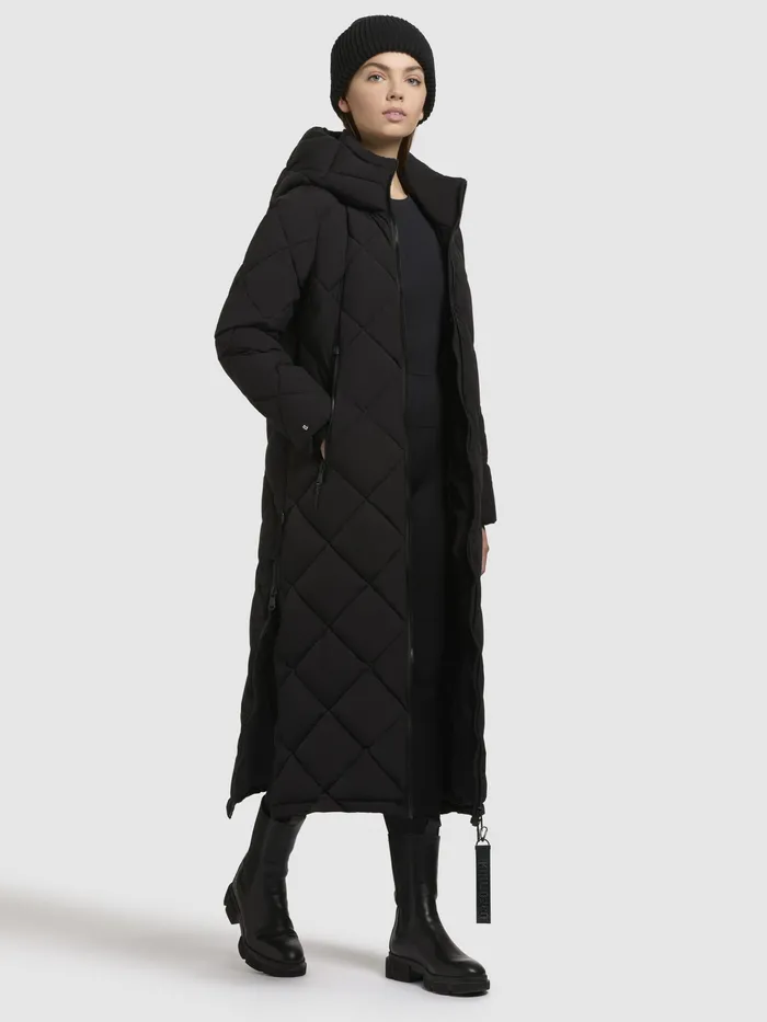 Quilted Coats Women Mantel GENTI Schwarz Schwarz KHUJO