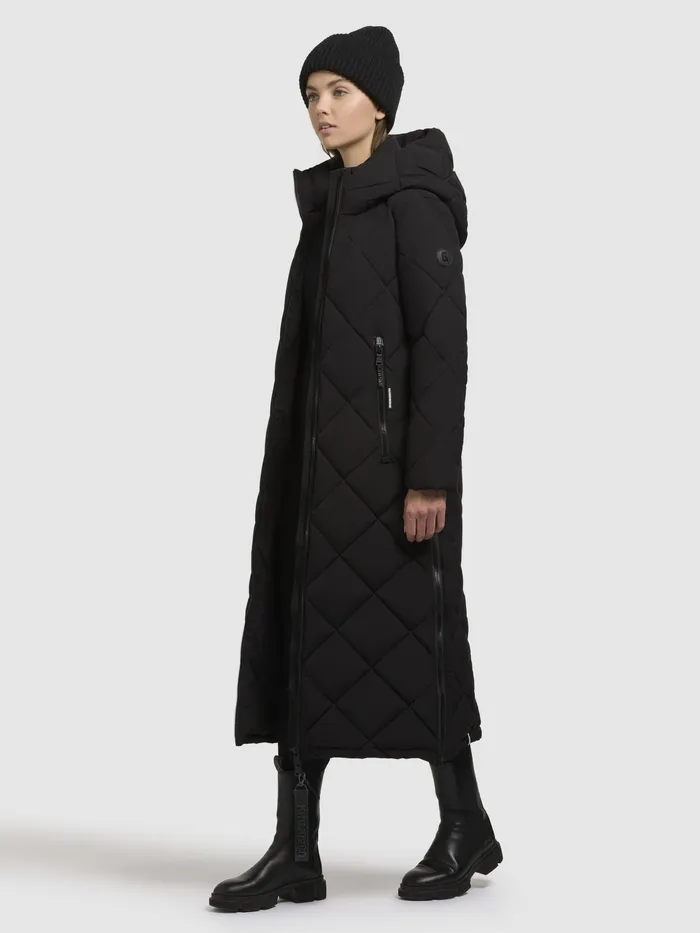Quilted Coats Women Mantel GENTI Schwarz Schwarz KHUJO