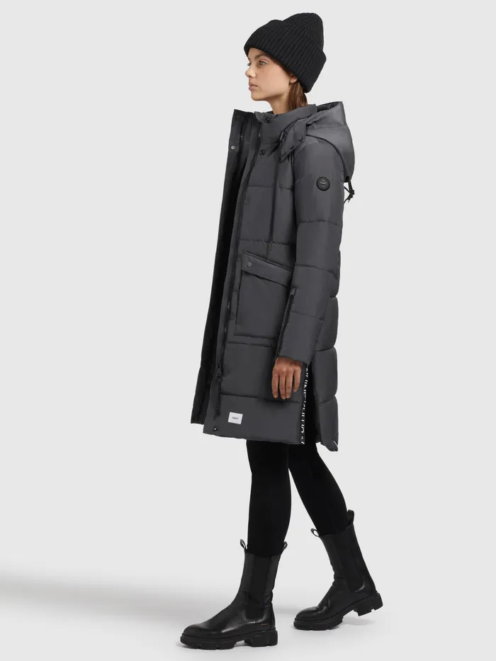 Quilted Coats Women Mantel SYLLA Dunkelgrau Dunkelgrau KHUJO