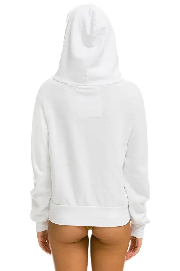 Rainbow Heart Stitch Zip Hoodie W Pockets 8211 White WomenMen Aviator Nation Hoodies