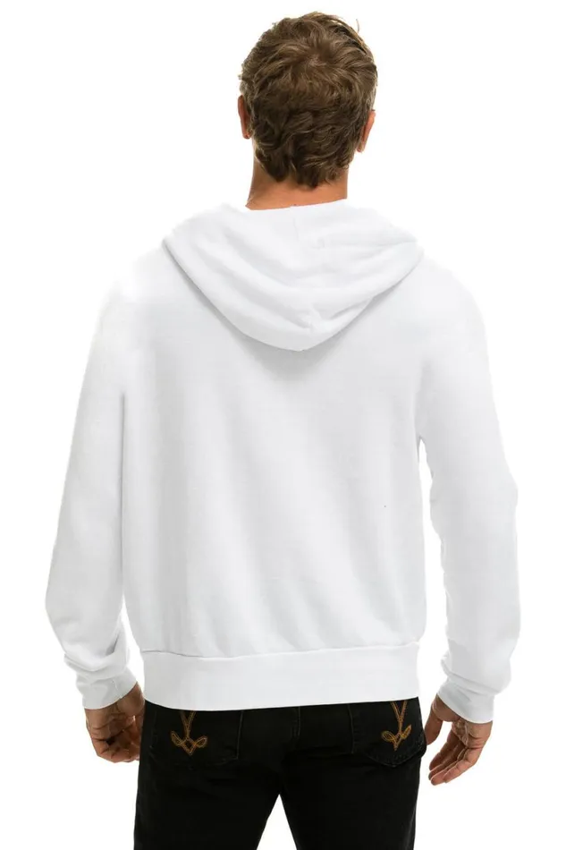 Rainbow Heart Stitch Zip Hoodie W Pockets 8211 White WomenMen Aviator Nation Hoodies
