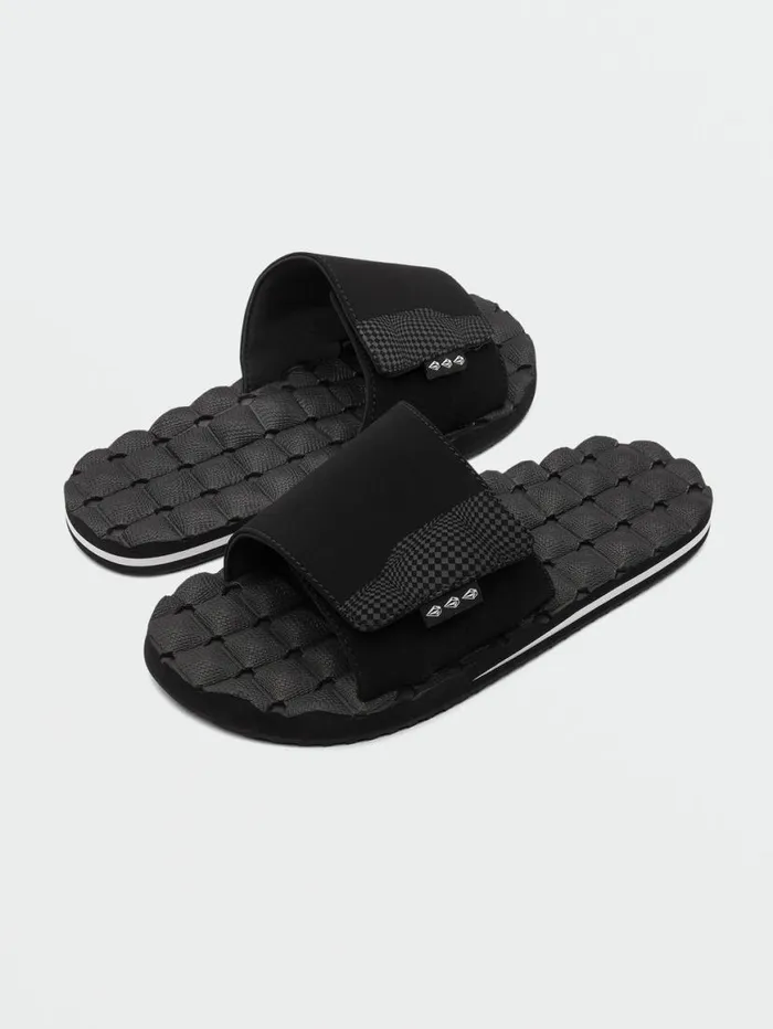 Recliner Slides 8211 Black White Mens Volcom Sandals