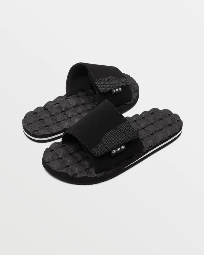 Recliner Slides 8211 Black White Mens Volcom Sandals