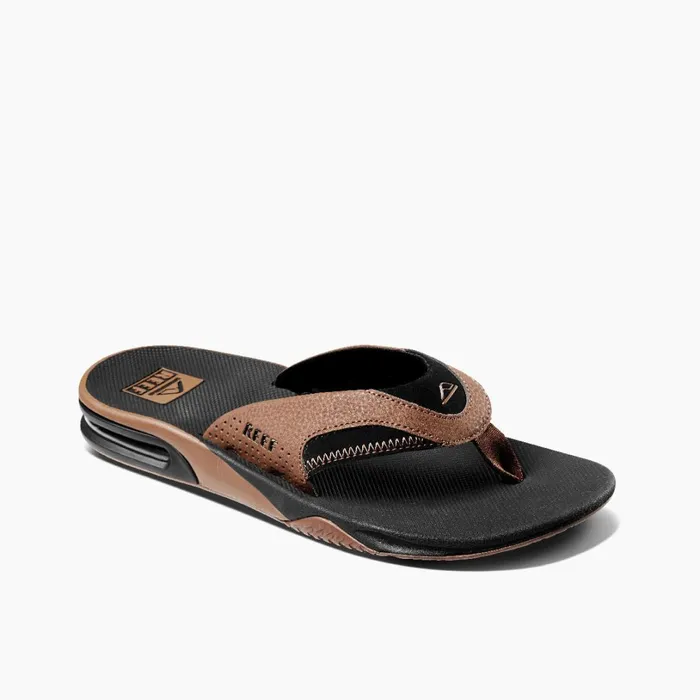 Reef Fanning Black And Tan Men Sandals Reef Fanning Black And Tan Men Sandals