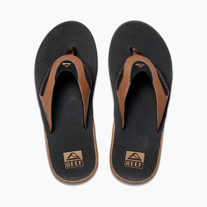 Reef Fanning Black And Tan Men Sandals Reef Fanning Black And Tan Men Sandals
