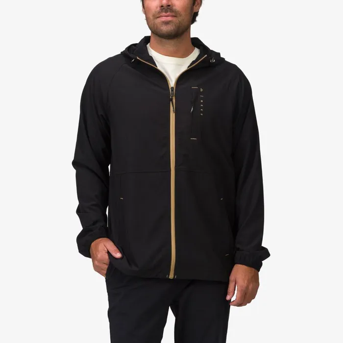 Reef Garvey Upf 40 Full Zip Jacket Caviar Men Outerwear