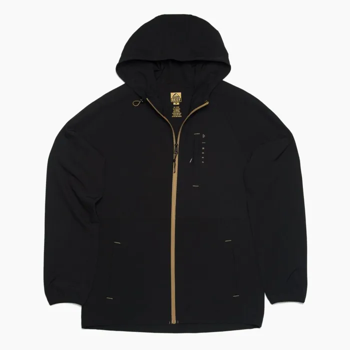 Reef Garvey Upf 40 Full Zip Jacket Caviar Men Outerwear Reef Garvey Upf 40 Full Zip Jacket Caviar Men Outerwear