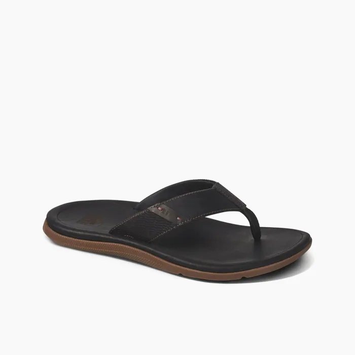 Reef Leather Santa Ana Black Men Sandals