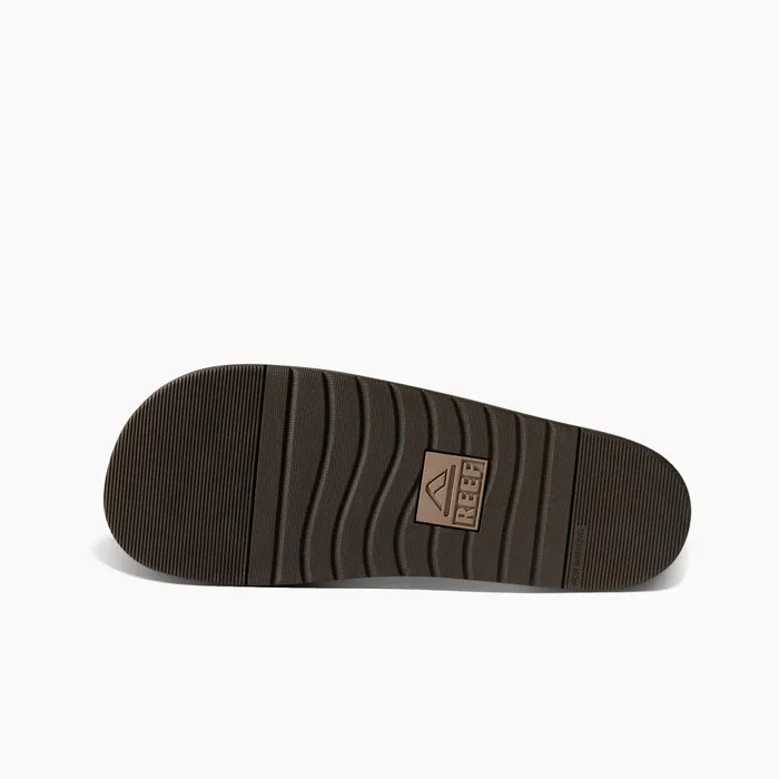 Reef Ojai Two Bar Brown Leather Men Slides Reef Ojai Two Bar Brown Leather Men Slides