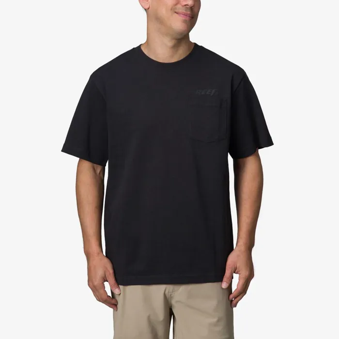 Reef Speed Pocket Short Sleeve Tee Caviar Men Shirts and TShirts