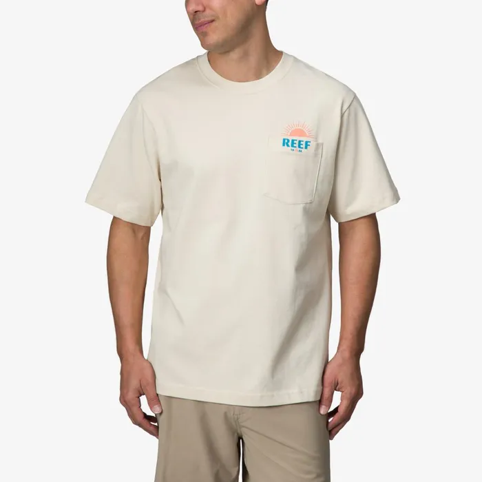 Reef Sunrise Pocket Short Sleeve Tee Almond Men Shirts and TShirts