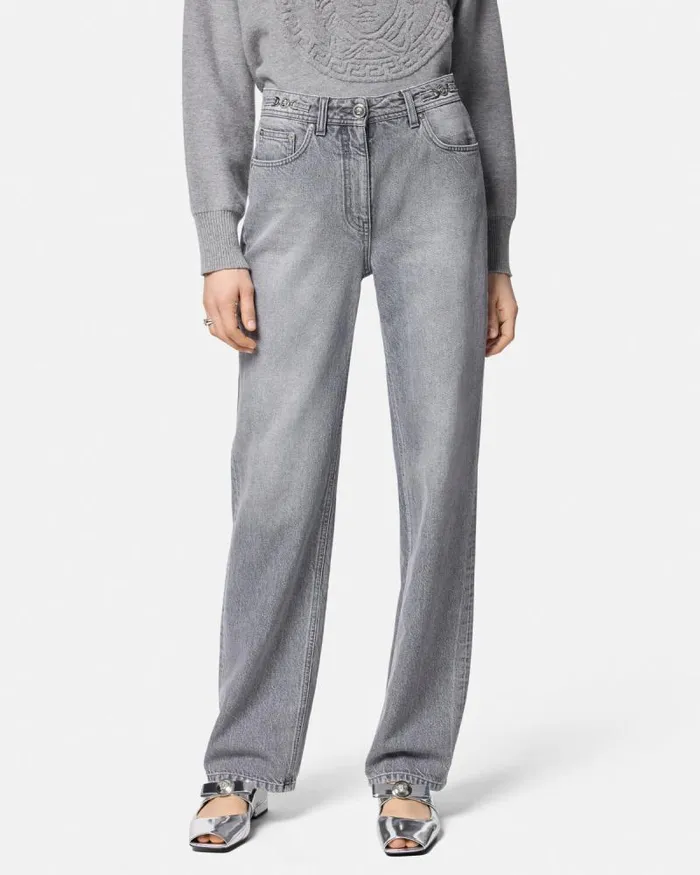 RegularFit Jeans Gray Women Versace Pants and Shorts