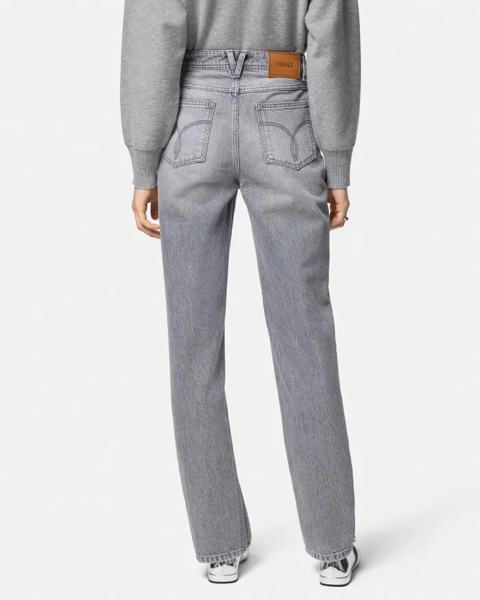 RegularFit Jeans Gray Women Versace Pants and Shorts